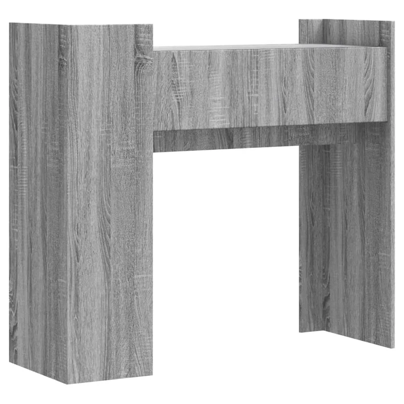 Table console d'entrée fonctionnel et stylé avec étagères 100 x 35 x 90 cm bois d'ingénierie gris DEC032204