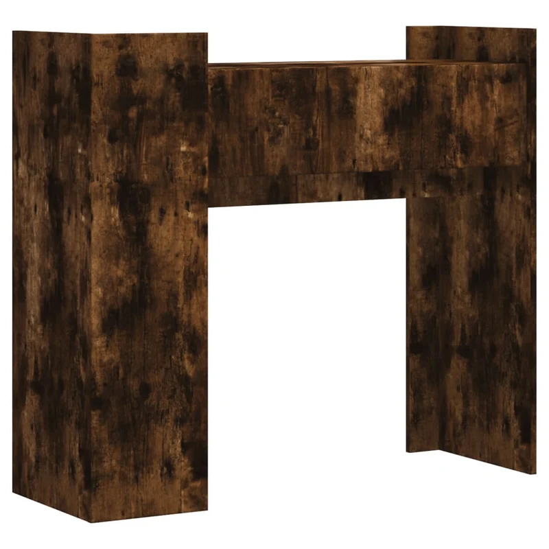 Table console d'entrée fonctionnel et stylé avec compartiment 100 x 35 x 90 cm bois d'ingénierie marron DEC031772