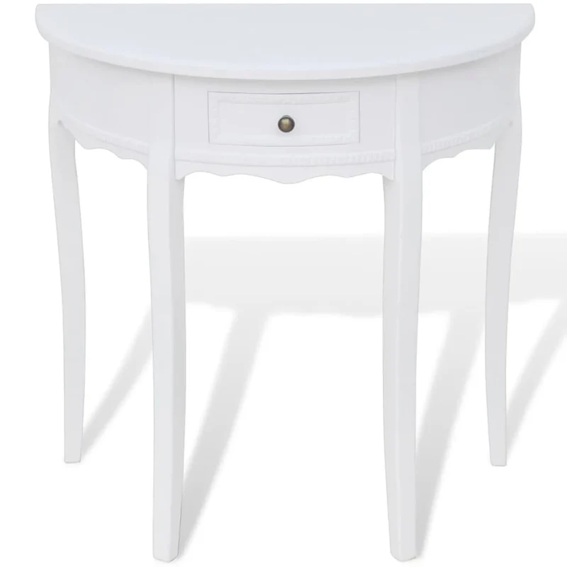 Table console d'entrée fonctionnel et stylé avec tiroirs MDF et pin blanc DEC031628