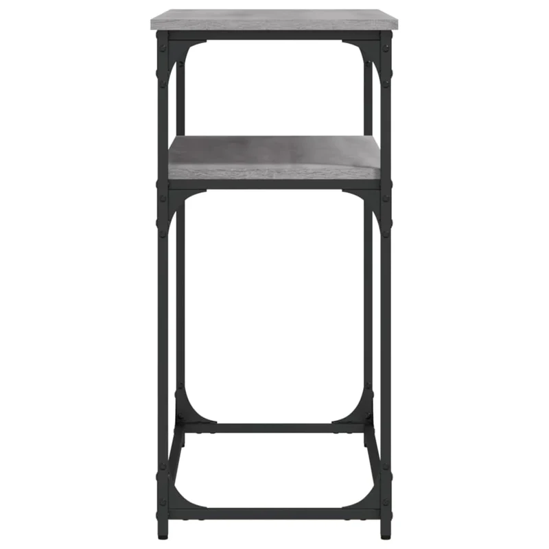 Meuble console d'entrée moderne avec étagère 100 x 35,5 x 75 cm bois d'ingénierie gris DEC032199
