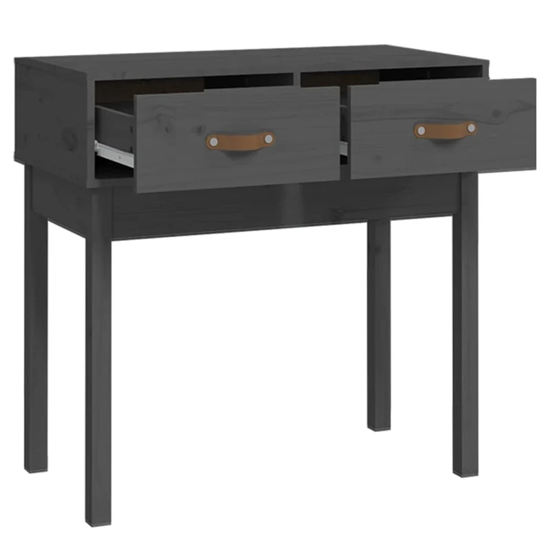 Meuble console d'entrée moderne avec tiroirs 76,5 x 40 x 75 cm bois de pin gris DEC032005