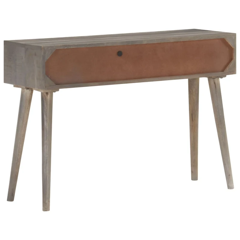 Meuble console d'entrée moderne table d'appoint avec tiroirs 110 x 35 x 75 cm bois de manguier massif gris et marron DEC031994