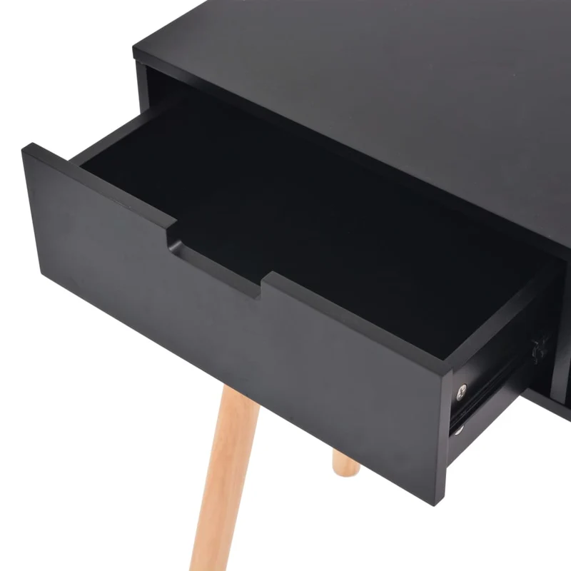 Meuble console d'entrée moderne avec tiroir 80 x 30 x 72 cm MDF noir DEC031738