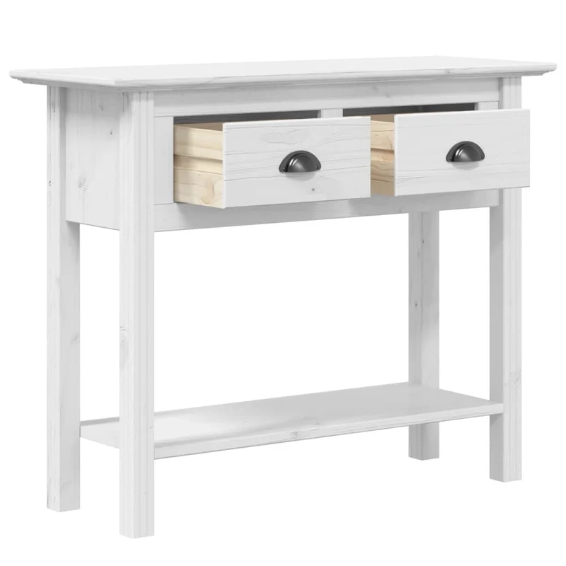 Meuble console d'entrée moderne avec tiroirs 91 x 35 x 74 cm bois de pin blanc DEC031729