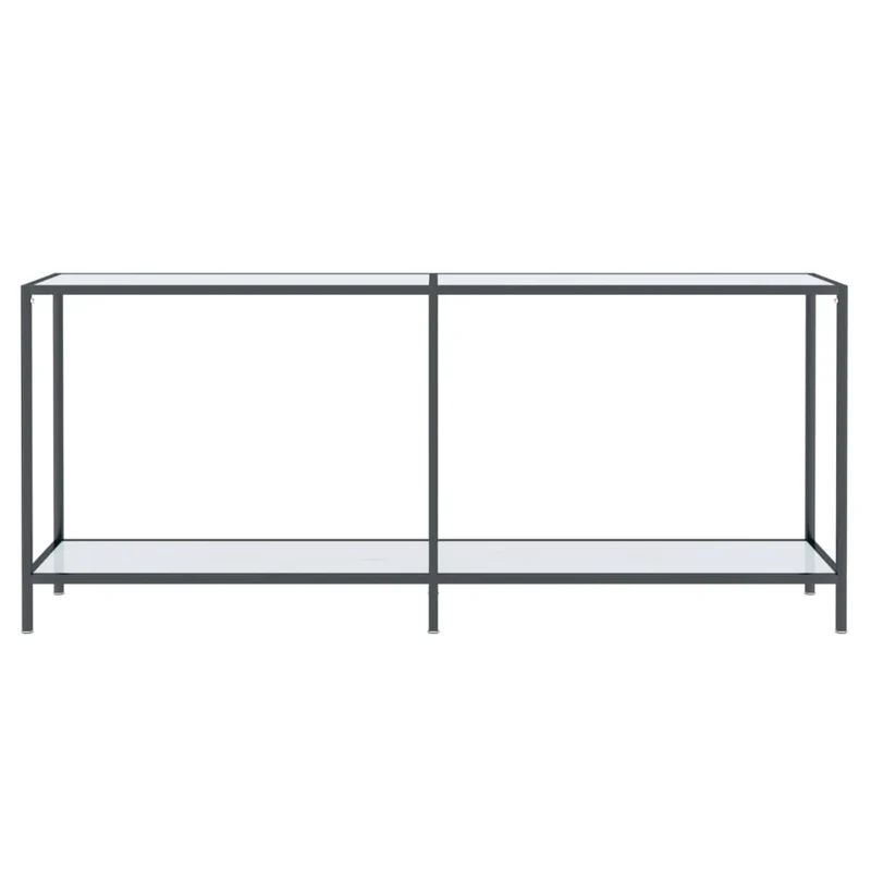 Meuble console d'entrée moderne table d'appoint 180 x 35 x 75,5 cm verre trempé aspect marbre blanc et acier DEC031704