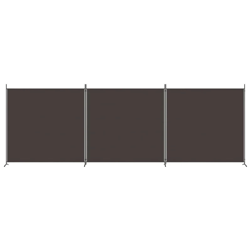 Séparateur de pièce cloison 3 panneaux 525 x 180 cm tissu marron et fer DEC030778