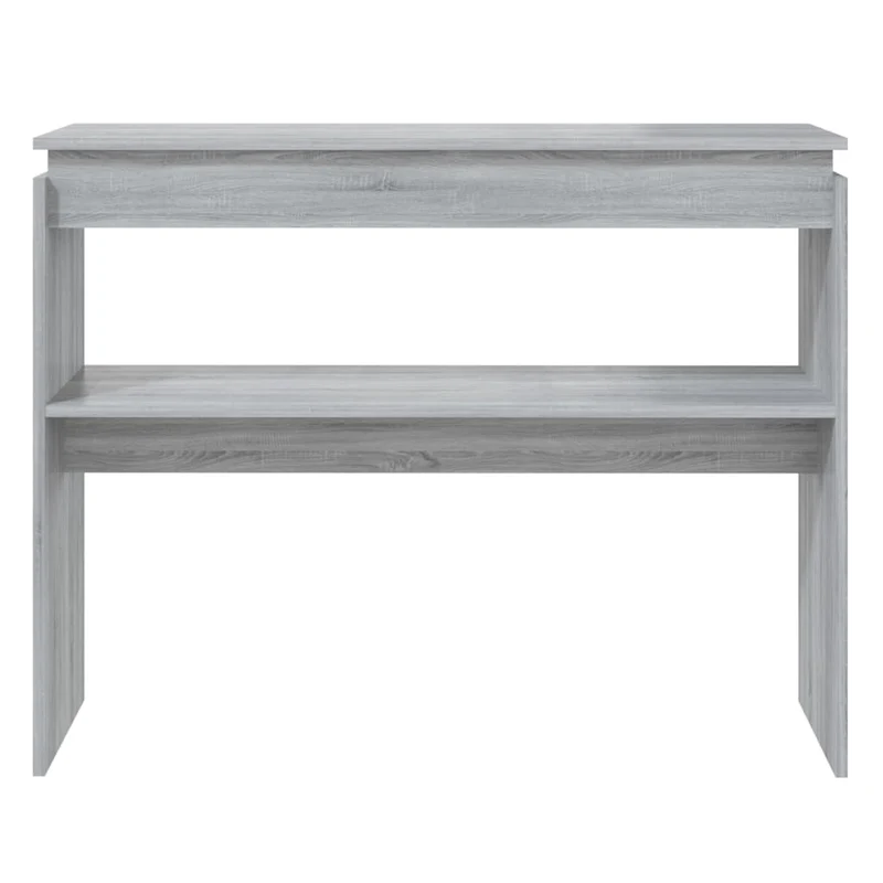Table d'appoint console pratique avec étagère 102 x 30 x 80 cm bois d'ingénierie gris DEC032212