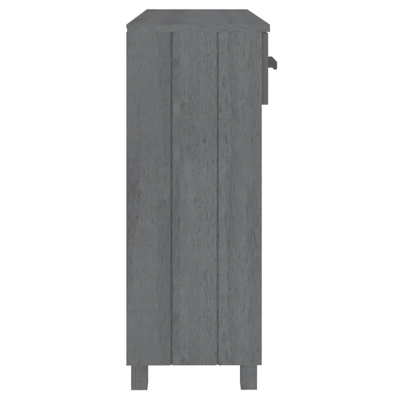 Table d'appoint console avec tiroirs de rangement et étagères 90 x 35 x 90 cm bois de pin gris DEC032022