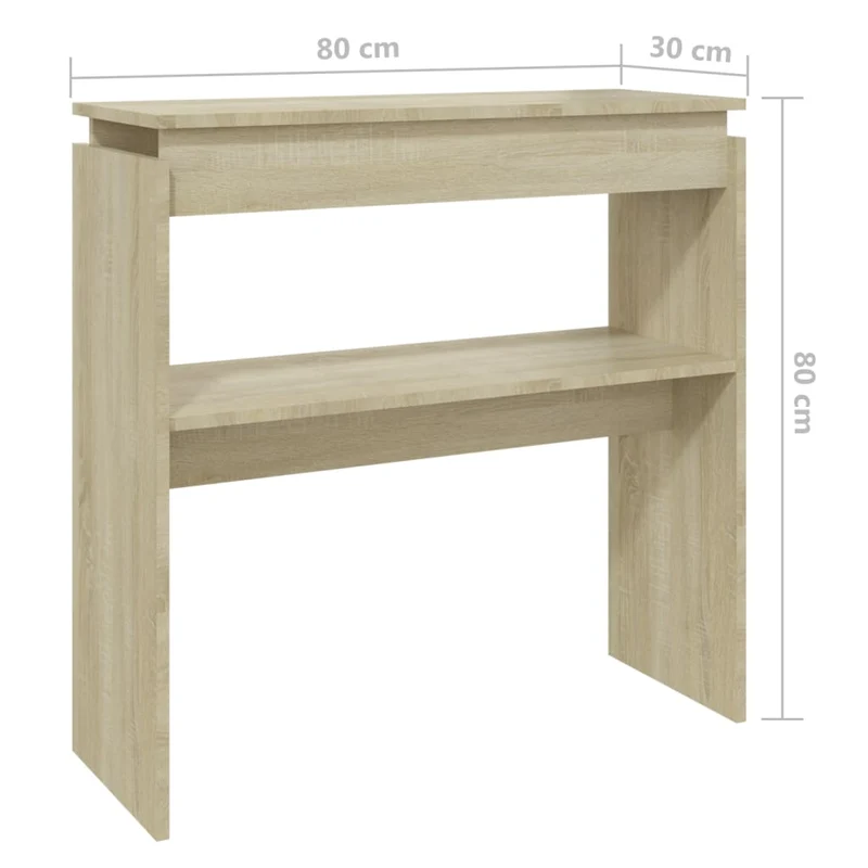Table d'appoint console pratique pour une entrée organisée 80 x 30 x 80 cm bois d'ingénierie couleur chêne DEC031963