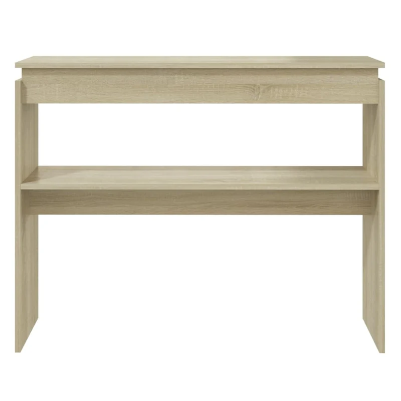 Table d'appoint console pratique pour une entrée organisée 102 x 30 x 80 cm bois d'ingénierie couleur chêne DEC031925