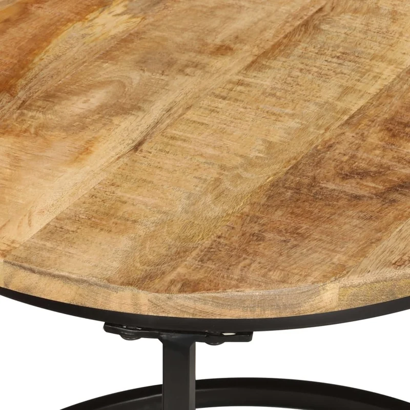 Set de 3 tables basse gigognes en bois de manguier et fer DEC031324