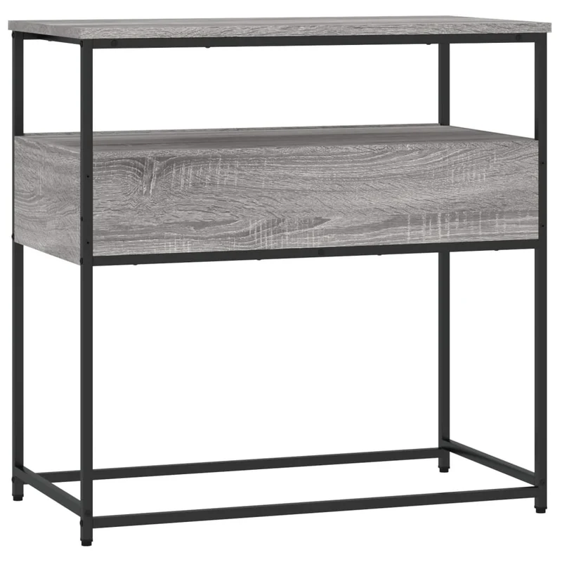 Meuble d'entrée table console design élégant avec tiroirs 75 x 40 x 75 cm bois d'ingénierie gris DEC032248
