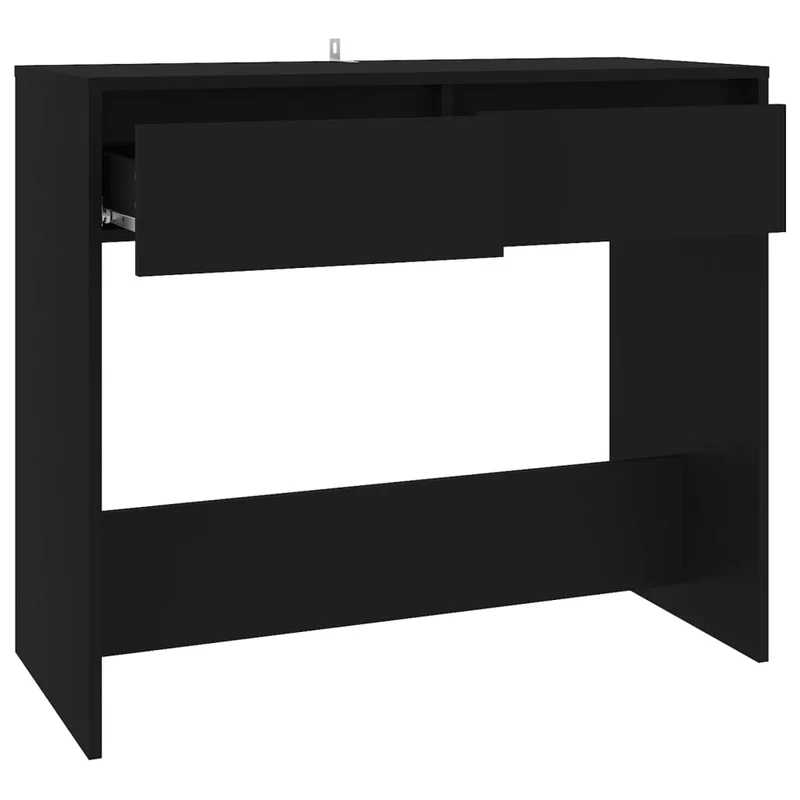 Meuble d'entrée table console design élégant avec tiroirs 89 x 41 x 76,5 cm aggloméré noir DEC032176