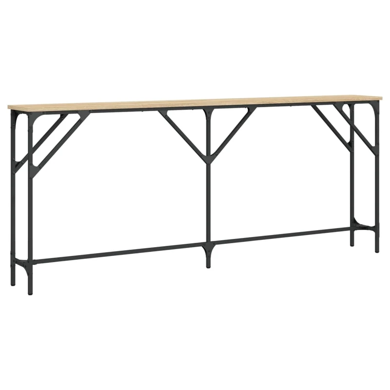 Meuble d'entrée table console design élégant 180 x 23 x 75 cm bois d'ingénierie et métal DEC031938