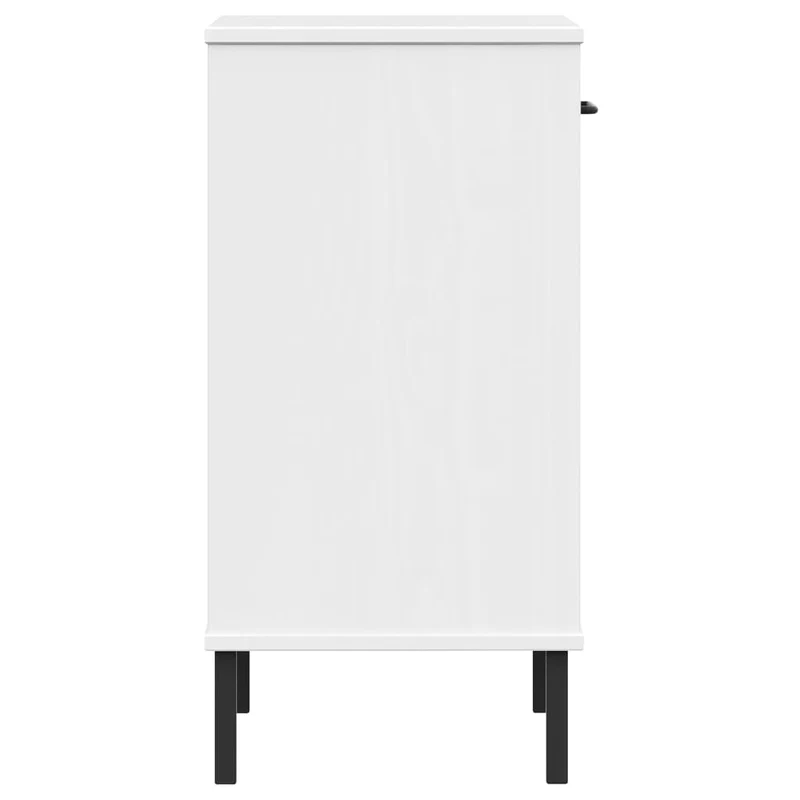 Armoire console avec tiroir et deux compartiments avec pieds en métal et bois de pin blanc DEC031369
