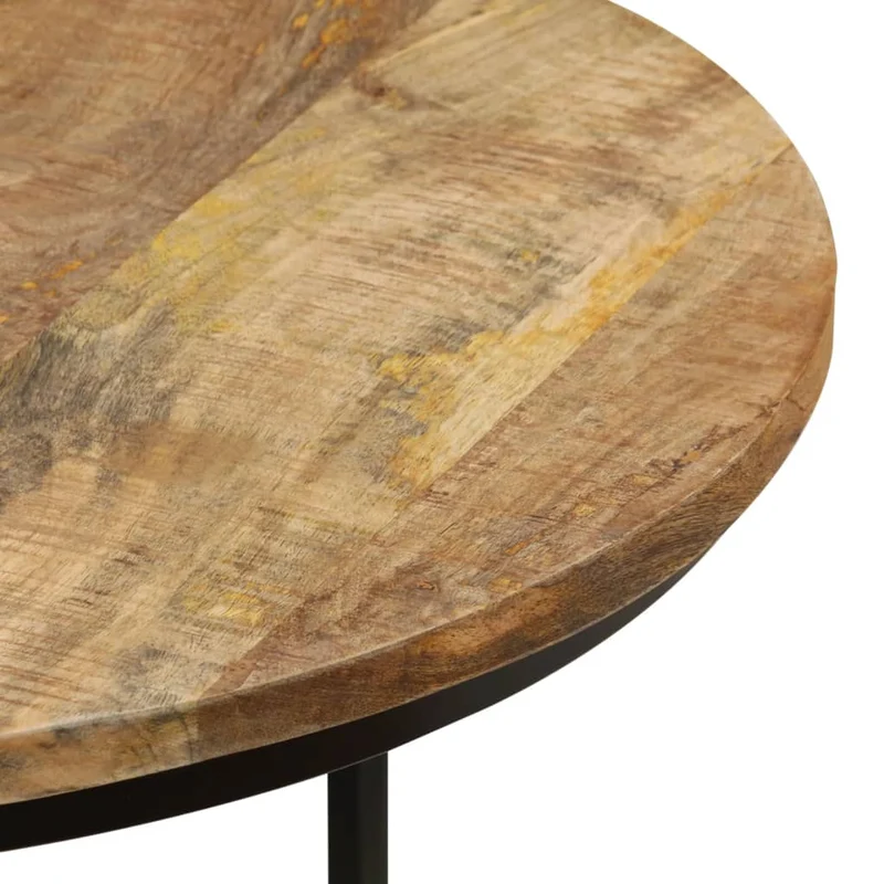 Set de 3 tables d'appoint gigognes en bois de manguier et fer DEC031323