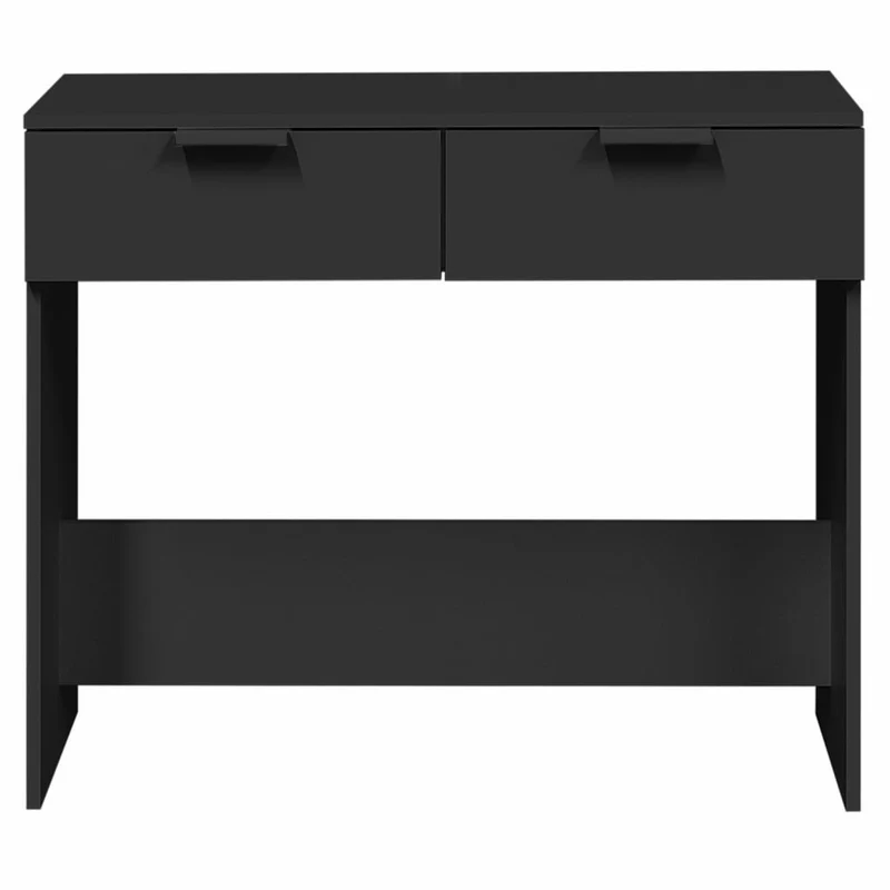 Table console d'entrée fonctionnel et stylé avec tiroirs 90 x 36 x 75 cm bois d'ingénierie noir DEC032180