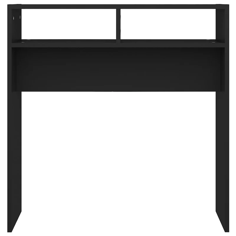 Table console d'entrée pratique table d'appoint 78 x 30 x 80 cm bois d'ingénierie noir DEC032162