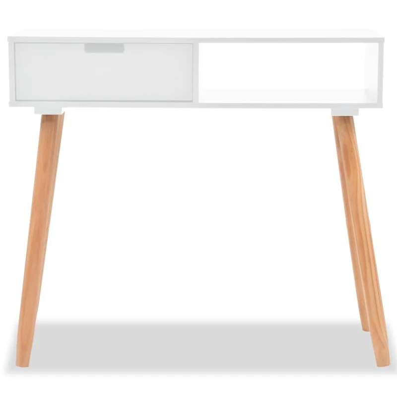 Table console d'entrée fonctionnel et stylé avec tiroirs 80 x 30 x 72 cm MDF blanc DEC031736