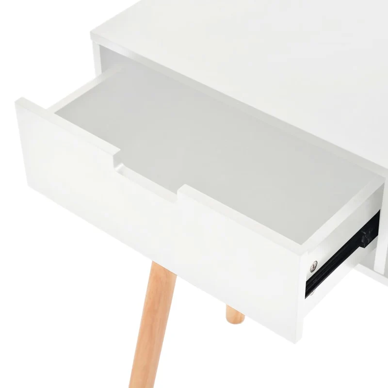 Table console d'entrée fonctionnel et stylé avec tiroirs 80 x 30 x 72 cm MDF blanc DEC031736