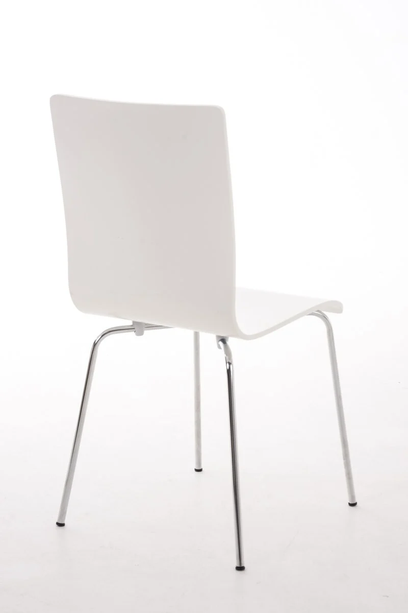 Lot de 2 chaises de cuisine en bois blanc et métal CDS10062