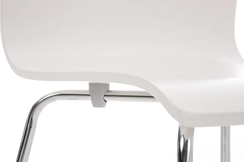 Lot de 2 chaises de cuisine en bois blanc et métal CDS10062