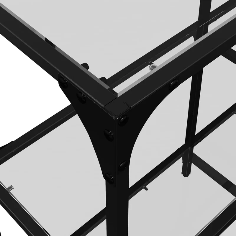 Table d'appoint d'entrée console avec dessus en verre transparent et acier 98 x 30 x 81cm DEC031354
