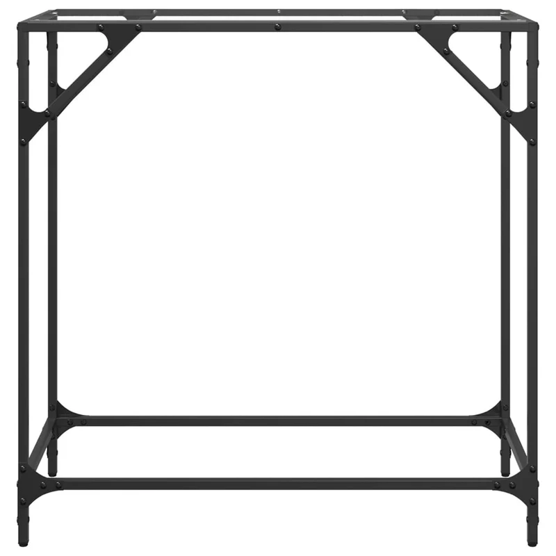Table d'appoint d'entrée console avec dessus en verre transparent et acier 80 x 35 x 81 cm DEC031352