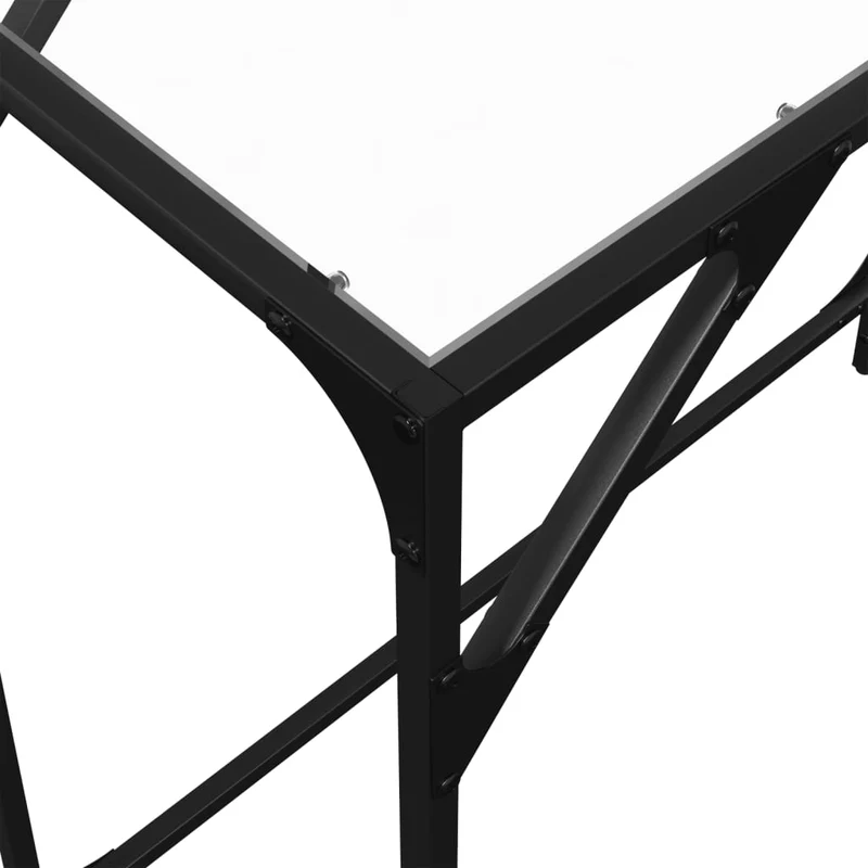 Table d'appoint d'entrée console avec dessus en verre transparent et acier 80 x 35 x 81 cm DEC031352