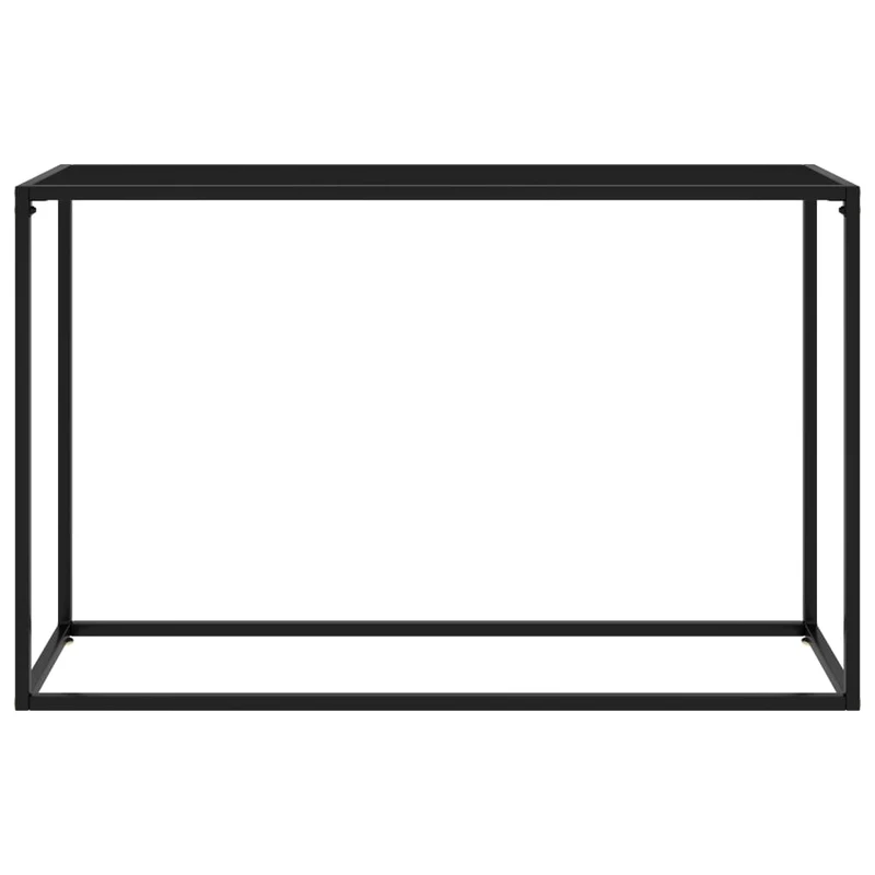 Meuble console d'entrée moderne table d'appoint 120 x 35 x 75 cm verre trempé noir et acier DEC032107
