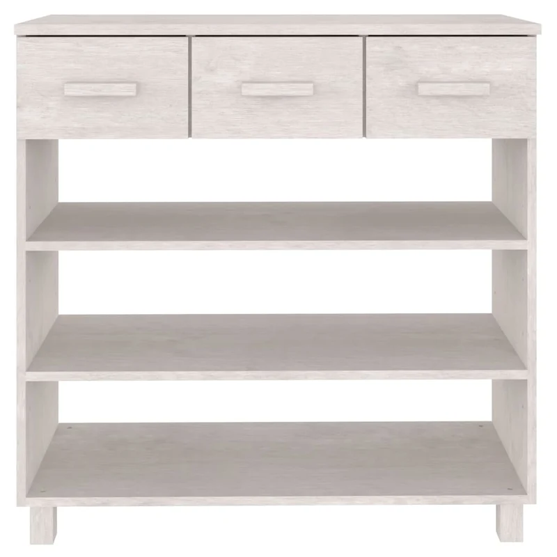 Meuble console d'entrée moderne table d'appoint avec tiroirs 90 x 35 x 90 cm bois massif de pin blanc DEC032020