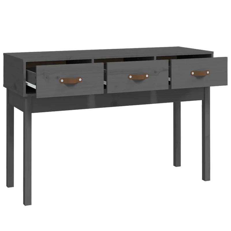 Meuble console d'entrée moderne table d'appoint avec tiroirs 114 x 40 x 75 cm bois de pin gris DEC032001