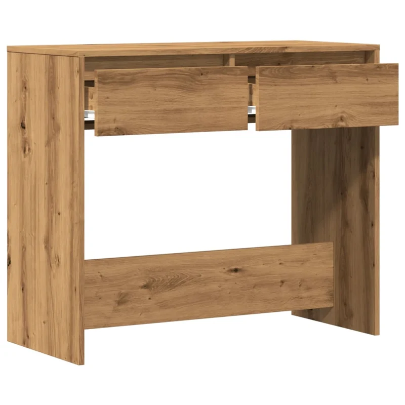 Meuble console d'entrée moderne table d'appoint avec tiroirs 89 x 41 x 76,5 cm bois d'ingénierie couleur chêne DEC031750