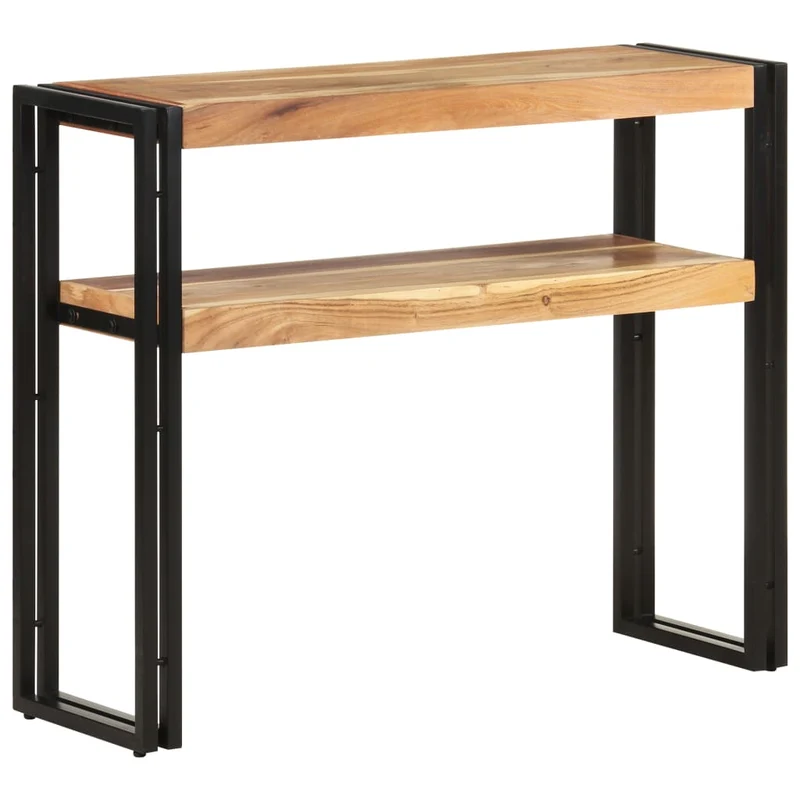 Meuble console d'entrée moderne table d'appoint 90 x 30 x 75 cm bois d'acacia et fer DEC031584