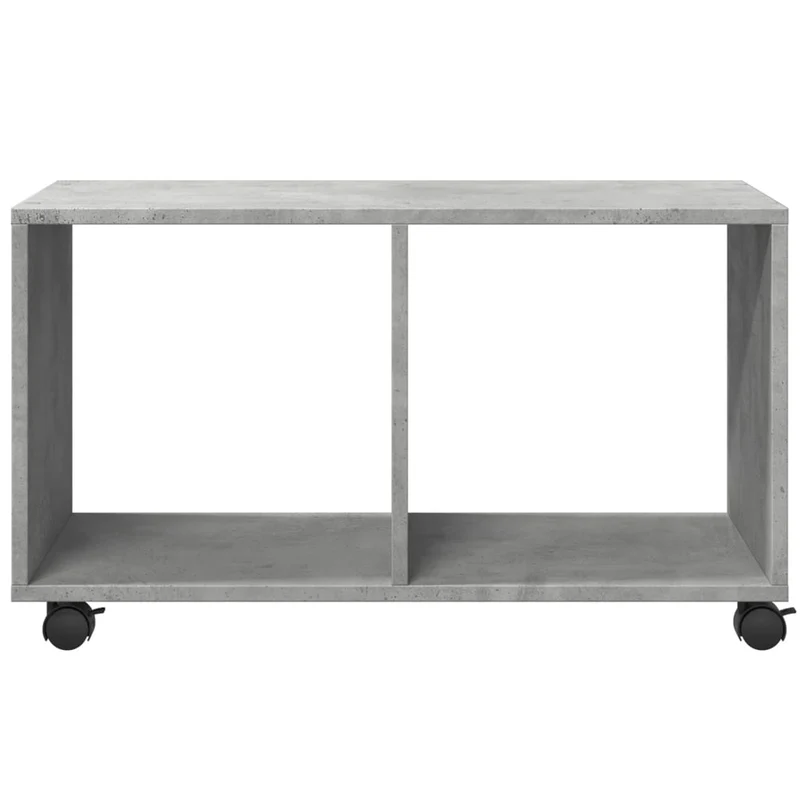 Meuble d'appoint à roulettes avec compartiments de rangement 72 x 33 x 42,5 cm bois d’ingénierie gris DEC031389