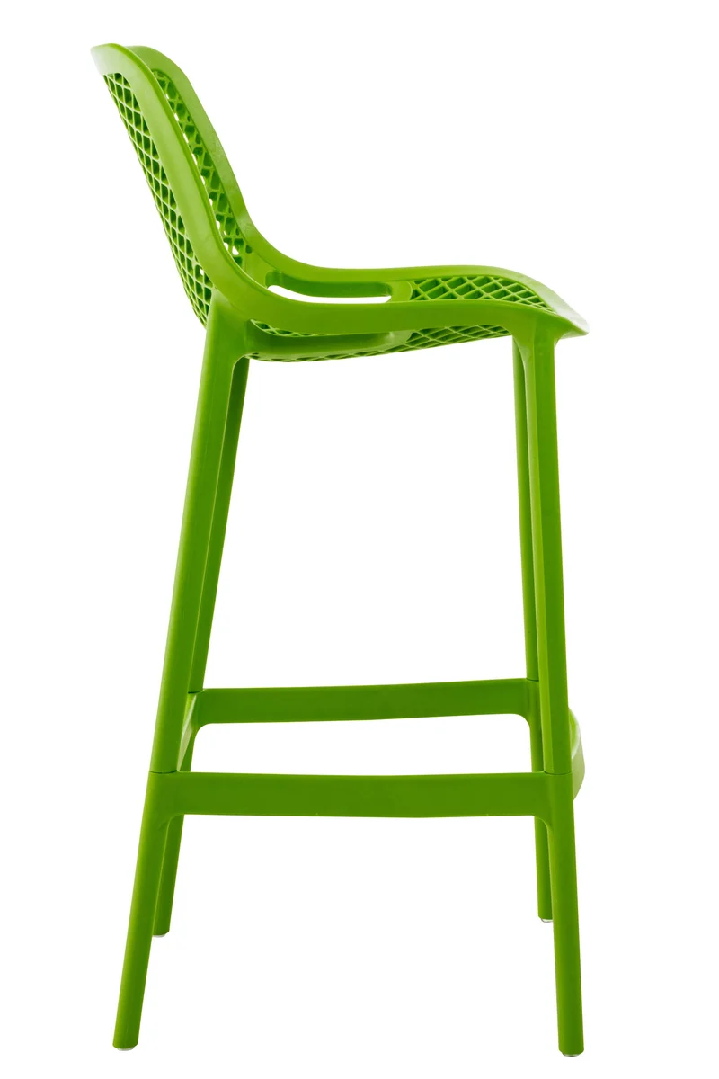 Tabouret de bar avec repose-pieds design moderne plastique vert intérieur ou extérieur 10_0001087