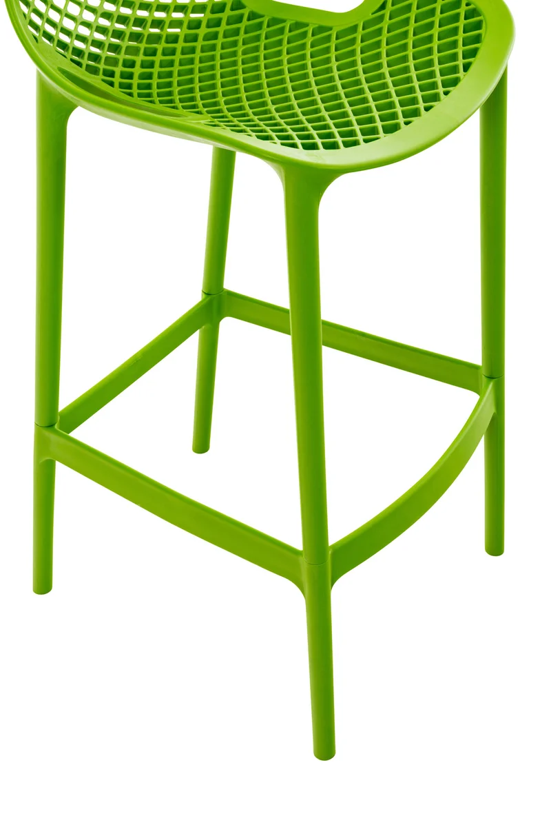 Tabouret de bar avec repose-pieds design moderne plastique vert intérieur ou extérieur 10_0001087