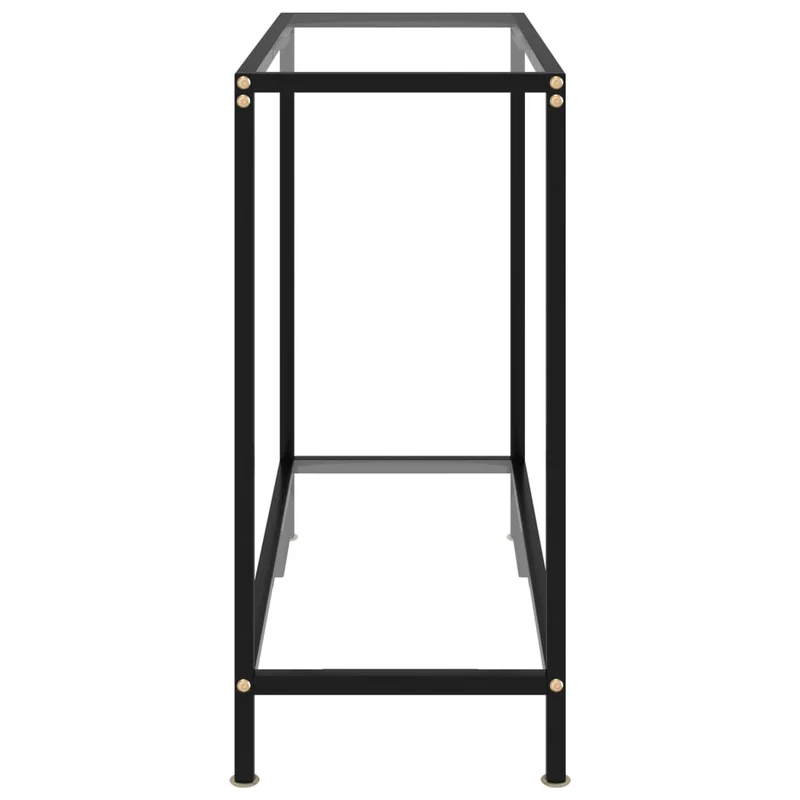 Table d'appoint console pratique 80 x 35 x 75 cm verre trempé transparent et acier DEC032278