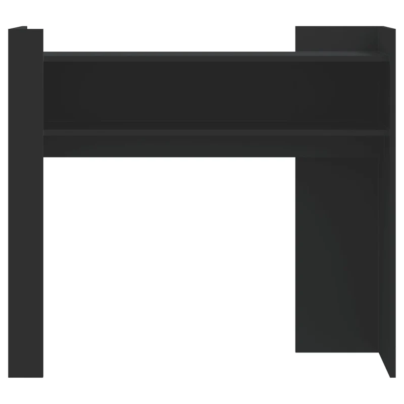 Table d'appoint console pratique avec compartiment de rangement 100 x 35 x 90 cm bois d'ingénierie noir DEC032084