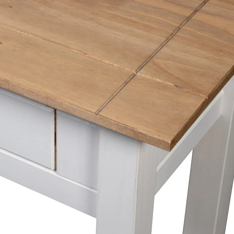 Table console meuble de bureau avec tiroirs 110 x 40 x 72 cm en bois de pin blanc DEC031691