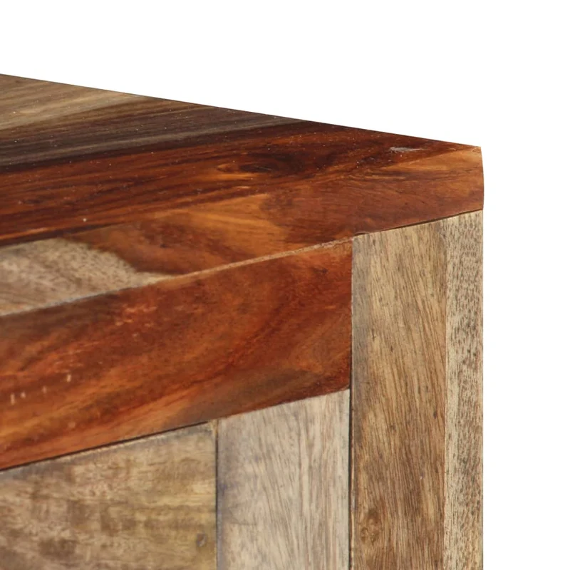 Table console avec 3 tiroirs 120 x 30 x 75 cm bois massif gris DEC031623