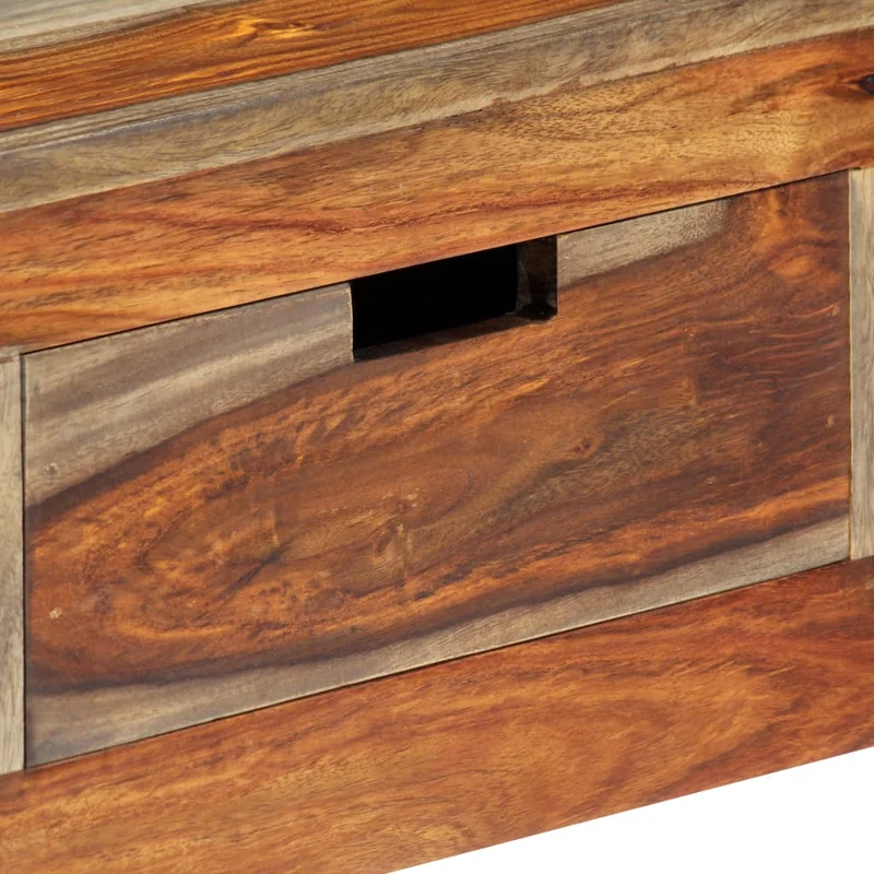 Table console avec 3 tiroirs 120 x 30 x 75 cm bois massif gris DEC031623