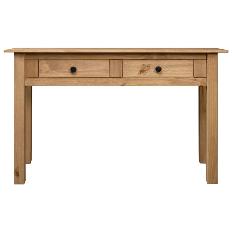 Table console bureau avec deux tiroirs de rangement 110 x 40 x 72 cm en bois de pin DEC031525