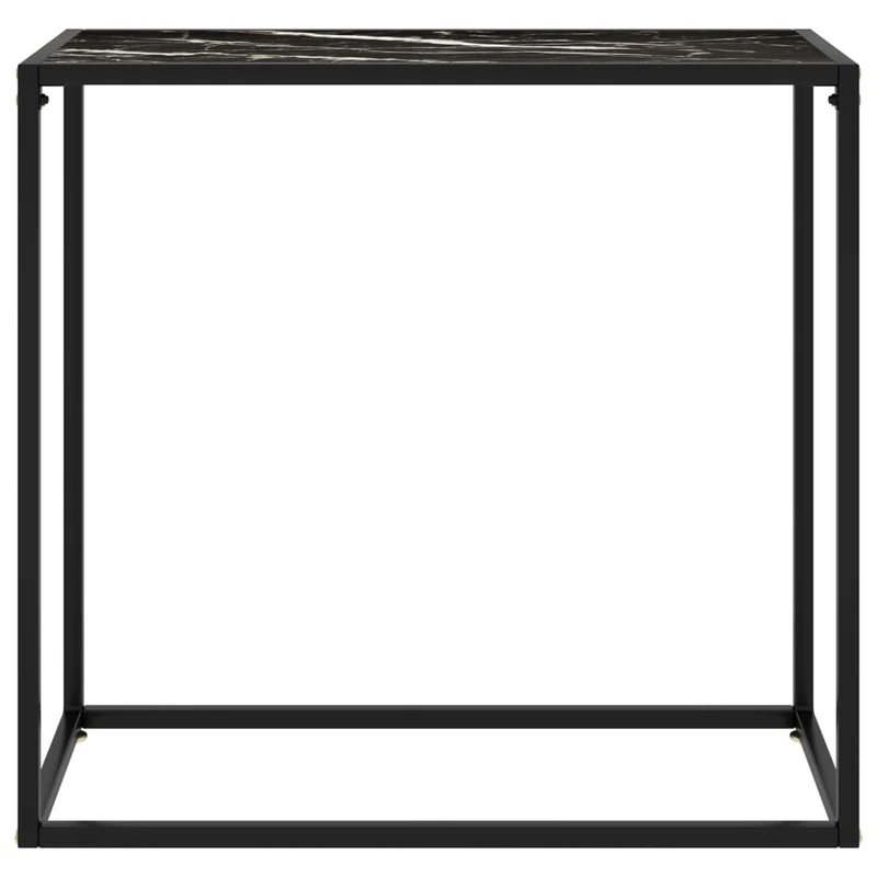 Table d'appoint console pratique pour une entrée organisée 80 x 35 x 75 cm verre trempé et acier DEC032170