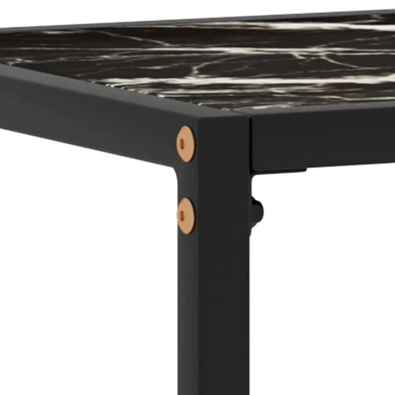 Table d'appoint console pratique pour une entrée organisée 80 x 35 x 75 cm verre trempé et acier DEC032170