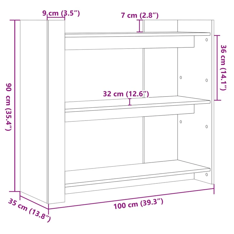 Table d'appoint console pratique avec étagères pour une entrée organisée 100 x 35 x 90 cm bois d'ingénierie noir DEC032083