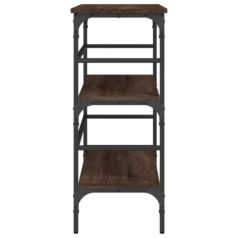 Table d'appoint console pratique avec étagères pour une entrée organisée 100 x 32 x 75 cm bois d'ingénierie marron DEC031836