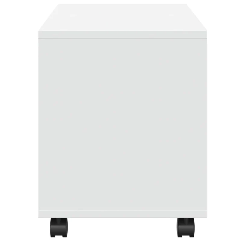 Table d'appoint sur roulettes avec espace de rangement 72 x 33 x 42,5 cm bois d'ingénierie blanc DEC031383