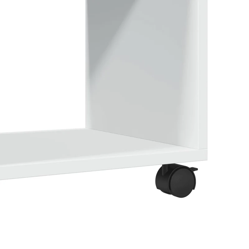 Table d'appoint sur roulettes avec espace de rangement 72 x 33 x 42,5 cm bois d'ingénierie blanc DEC031383