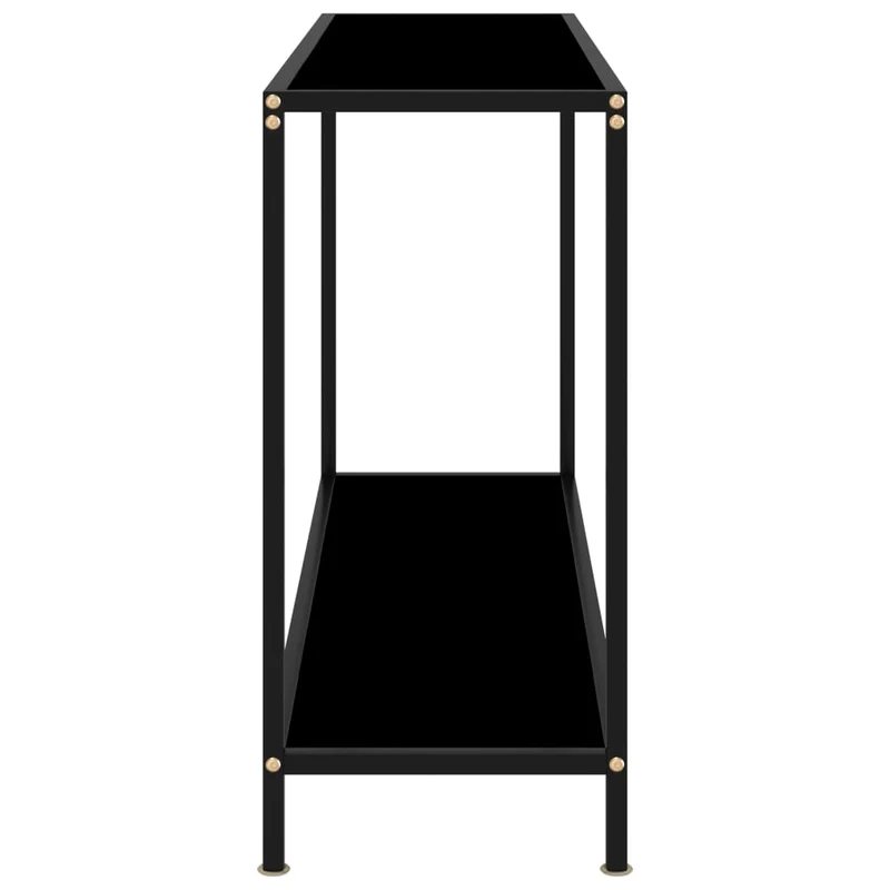 Table d'appoint console pratique pour une entrée organisée 120 x 35 x 75 cm verre trempé noir DEC032106